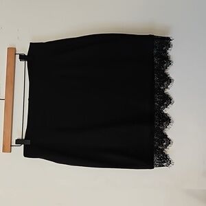 Ardene Black Knit Mini Skirt with Lace Hem